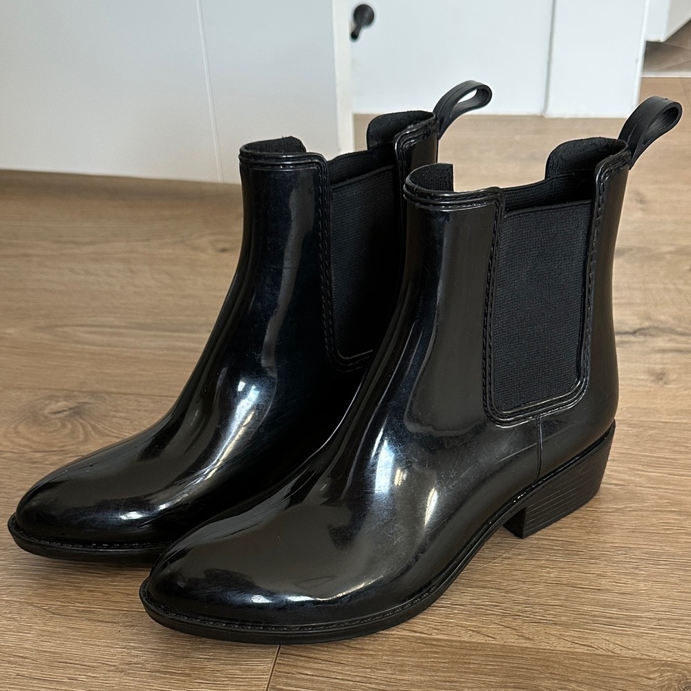 Jeffrey Campbell Glossy Black Rain Boots